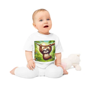 Sloth Baby T-Shirt, Cute Infant Tee, Adorable Animal Shirt, Kids Clothing, Jungle Theme Top