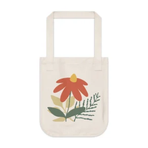 Eco-Friendly Canvas Tote Bag, Wildflower Design, Reusable Shopping Bag, Botanical Print, Floral Grocery Bag, Sustainable Handbag