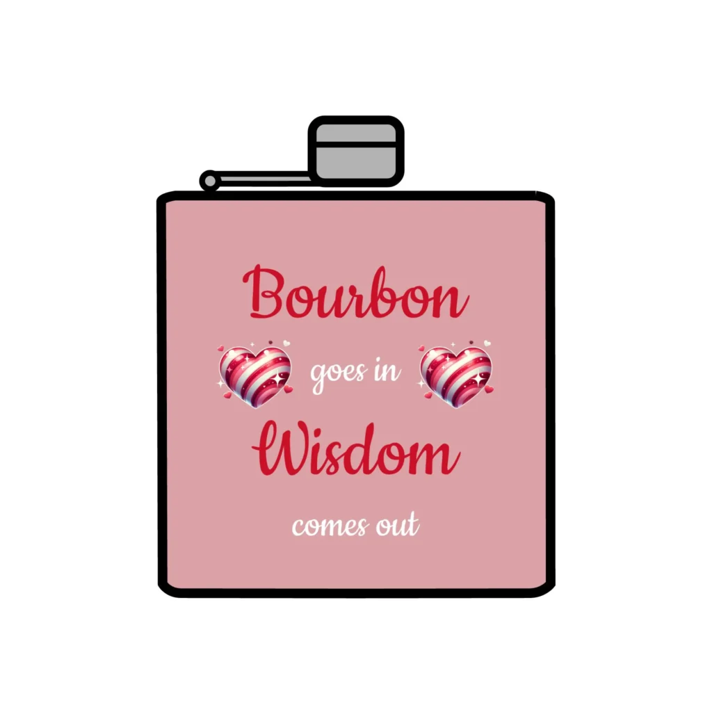 6oz Stainless Steel Flask, Bourbon Goes In Wisdom Comes Out, Football Theme, Holiday Designs, Gift for Him, Custom Engraved Flask, Groomsman