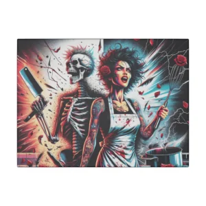 The Feral Housewife Skelton Roses Canvas