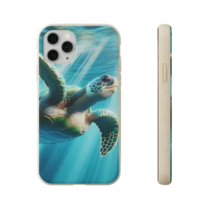 Phone Case, Eco-Friendly Sea Turtle Biodegradable Cover, Sustainable iPhone Case, Compostable Samsung Galaxy Case, Plastic-Free Eco Gift,