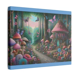 Fairy Mushroom House Canvas
