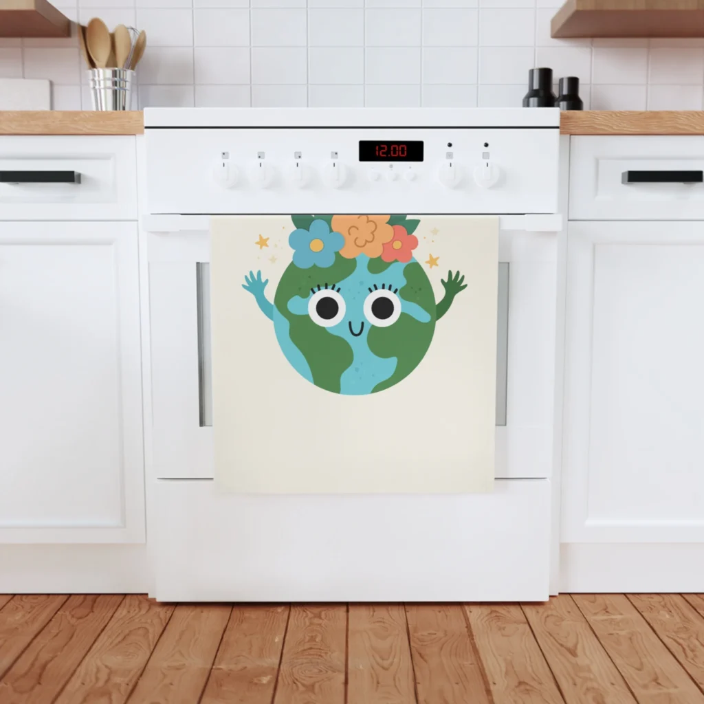 Cotton Tea Towel - Earth Queen