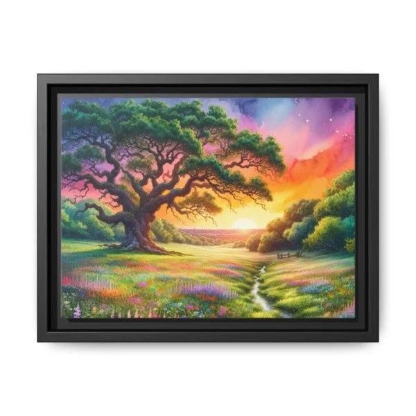 Canvas Wall Art, Bright Country Print Home Decor, Farmhouse Wall Hanging, Multi-color Framed Picture, Rustic Cottage Artwork, Western